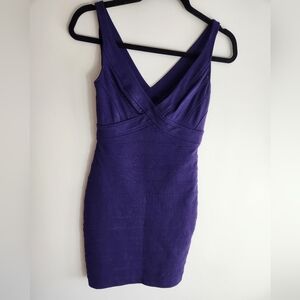 ALI RO Women's Sleeveless Mini Dress, Sweetheart V-Neck, Indigo/ Purple, Size 2